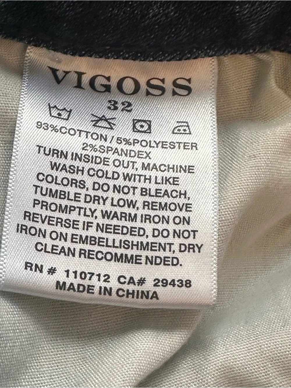 VIGOSS Women's Dark Wash Blue Denim Skinny Slim Jeans Distressed Stretch 32